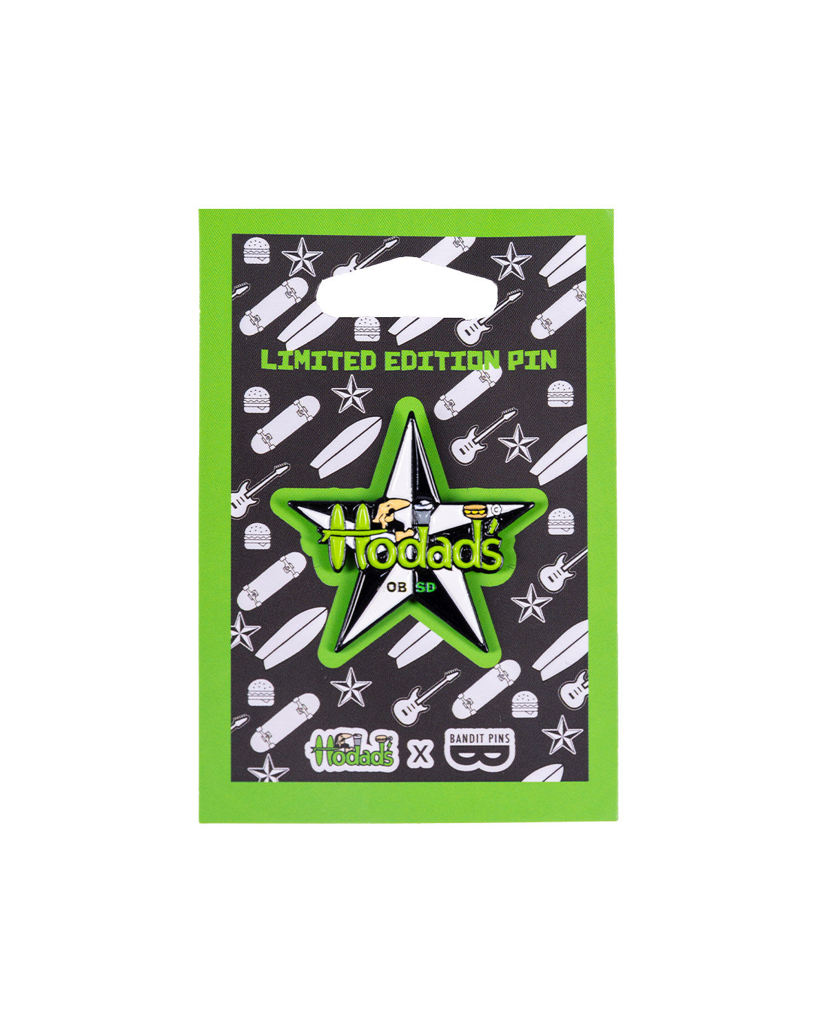 Hodads Logo Pin Green & Black