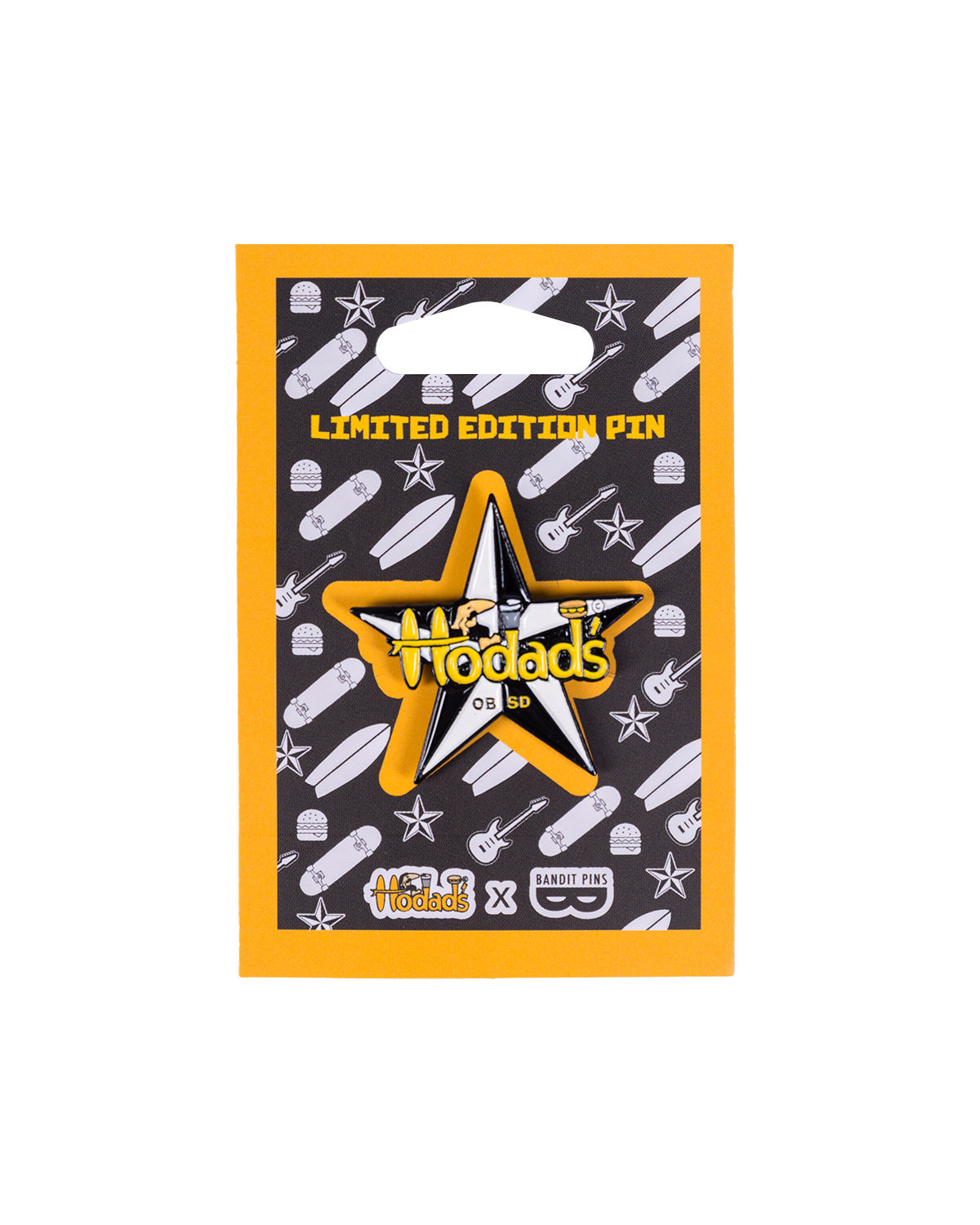 Hodads Logo Pin Yellow & Black